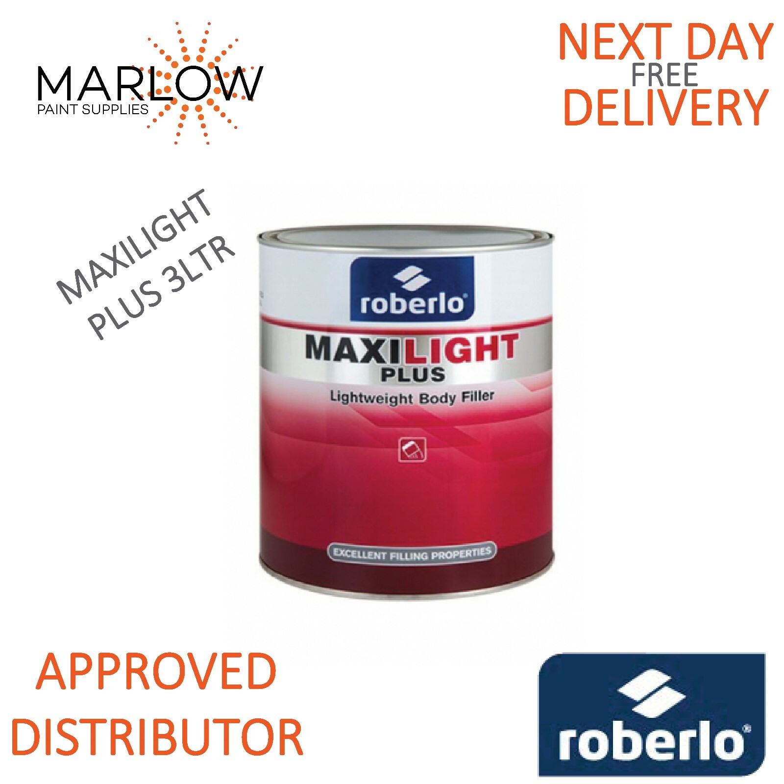 ROBERLO MAXILIGHT PLUS CAR BODY FILLER EASY SAND MAXI LITE BODYFILLER