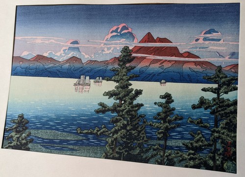 MT. UNZEN IN HIZEN PROVINCE. 1927 KAWASE HASUI, JAPANESE UKIYO-E WOODBLOCK PRINT - Picture 6 of 12