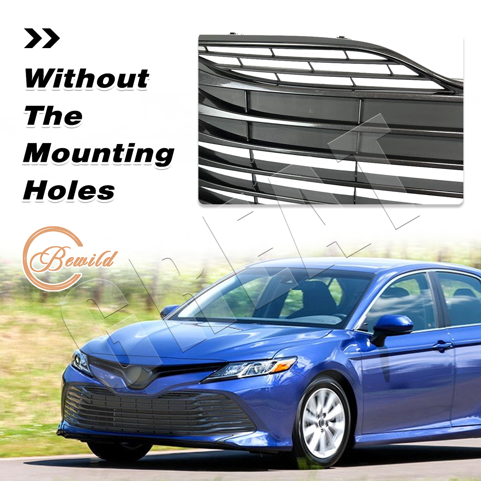 For 2018 2019 2020 Toyota Camry LE/XLE Front Bumper Upper Grille Glossy