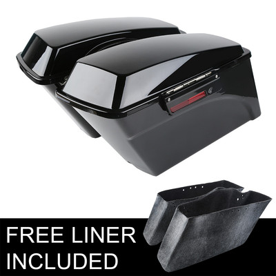 Vivid Black Hard Saddlebags Bag & Latch Keys Fit For Harley Touring Models 94-13