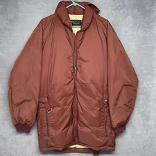 Tempco Quilters Down Insulated Parka Jacket Vintage Made in USA Sz Medium Brown