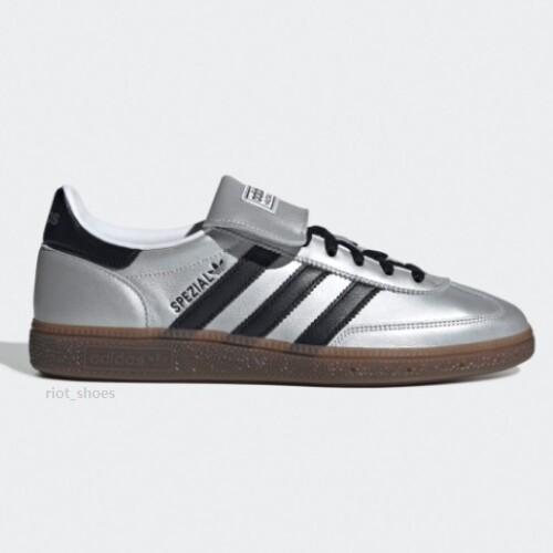 Специальные кожаные кроссовки Adidas для гандбола Серебристый металлик - JS0599 Ускоренная доставка 27990₽