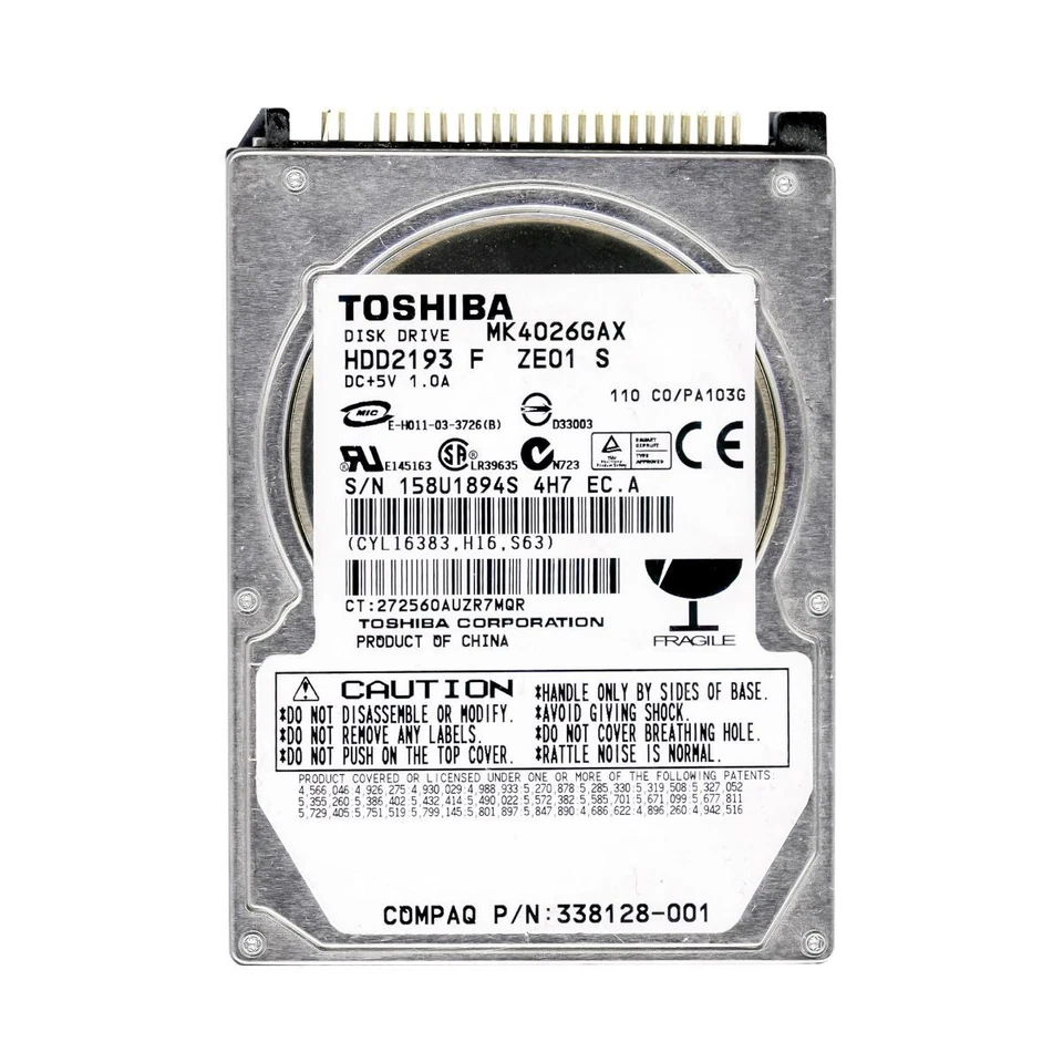 Hard Drive Toshiba MK1016GAP 10GB 4200RPM 1MB Cache PATA ATA IDE 2.5'' Inch - Image 3 of 3