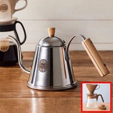 TULLY'S COFFEE Coffee Kettle Natural 1.1L/Dripper & Server Set Brown JAPAN NEW