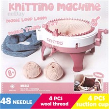 Sentro 48 Needle DIY Yarn Hand Knitting Machine Weaving Loom Knit Scarf Hat GIFT
