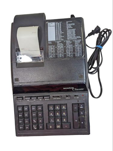 Vtg Monroe Classic Electronic Large Printing Calculator Black Electric - Picture 3 of 22