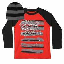  26 NWT  2PC SHIRT  BEANIE HAT SET  Sz 4 TONY HAWK Boys Long Sleeve NEW 4T