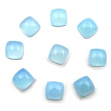 Kalibrierter Cabochon in quadratischer Form aus Chalzedon, handgefertigter St...