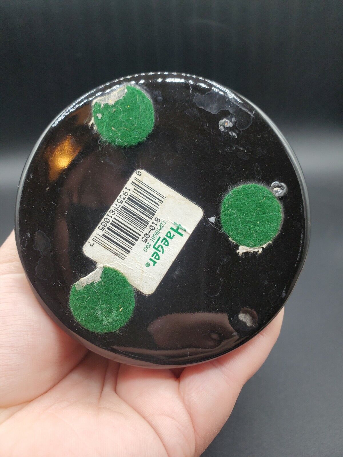 Vintage Black florist Haeger pottery vase 9" Tall