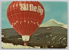 Big Sky Hot Air Balloon Ad Montana MT Ski Resort Skiing Postcard