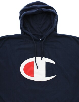 Champion Men's Hoodie Sweatshirt Big & Tall Large Logo Pullover