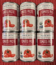 MADE WITH Organic Tomato Paste NO SALT ADDED  6 oz, 6 ct