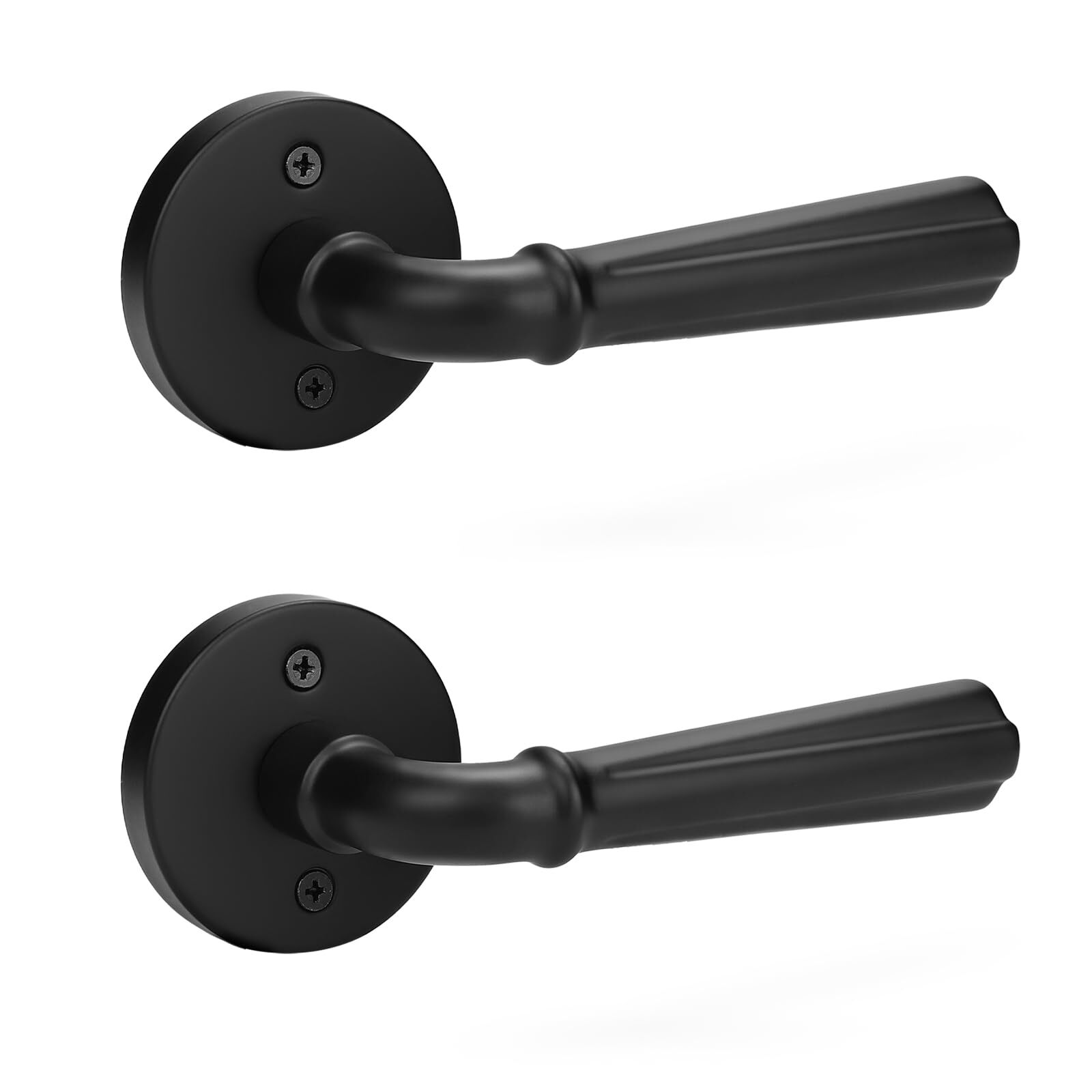 2 Pack Matte Black Dummy Door Handle Pantry Door Lock Non-Turning Interior Cl...