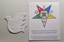 Card with Mizpah verse Seeded Paper Dove Order of Eastern Star