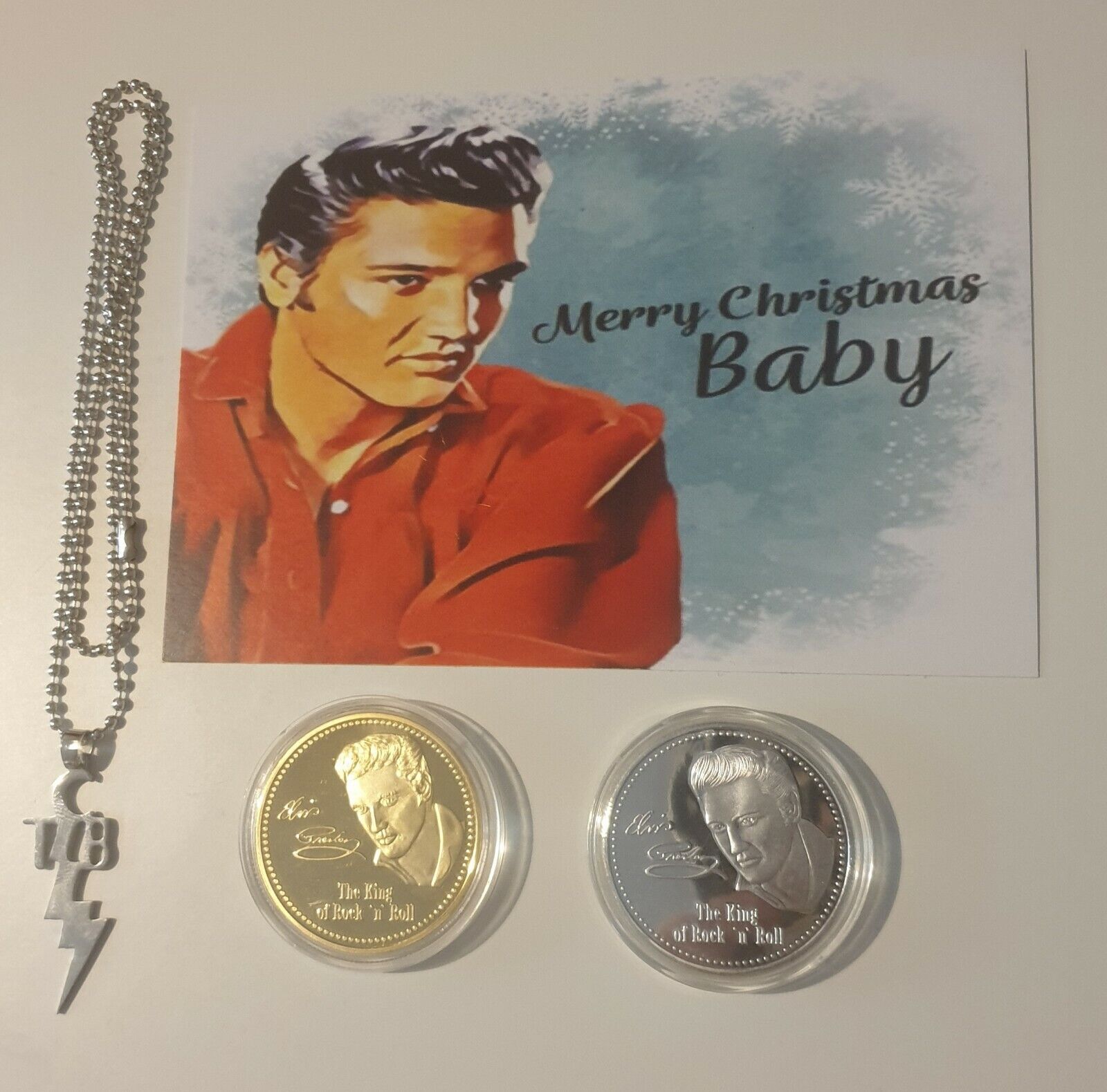 Elvis Presley Christmas Gift Set  - Coins  - Necklace