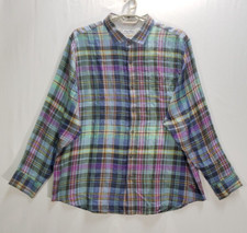 NEW Tommy Bahama Linen Shirt Mens 2XL Long Sleeve Hemsworth Button Up Pl...