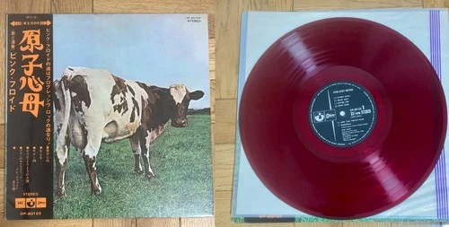 1st JAPAN 1971 RED Wax VINYL PINK FLOYD Atom Mother Heart LP Gatefold Textured
