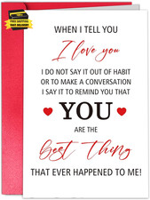Lovely Valentines Day Card for Husband Boyfriend, Funny Love Card from Wife Girl