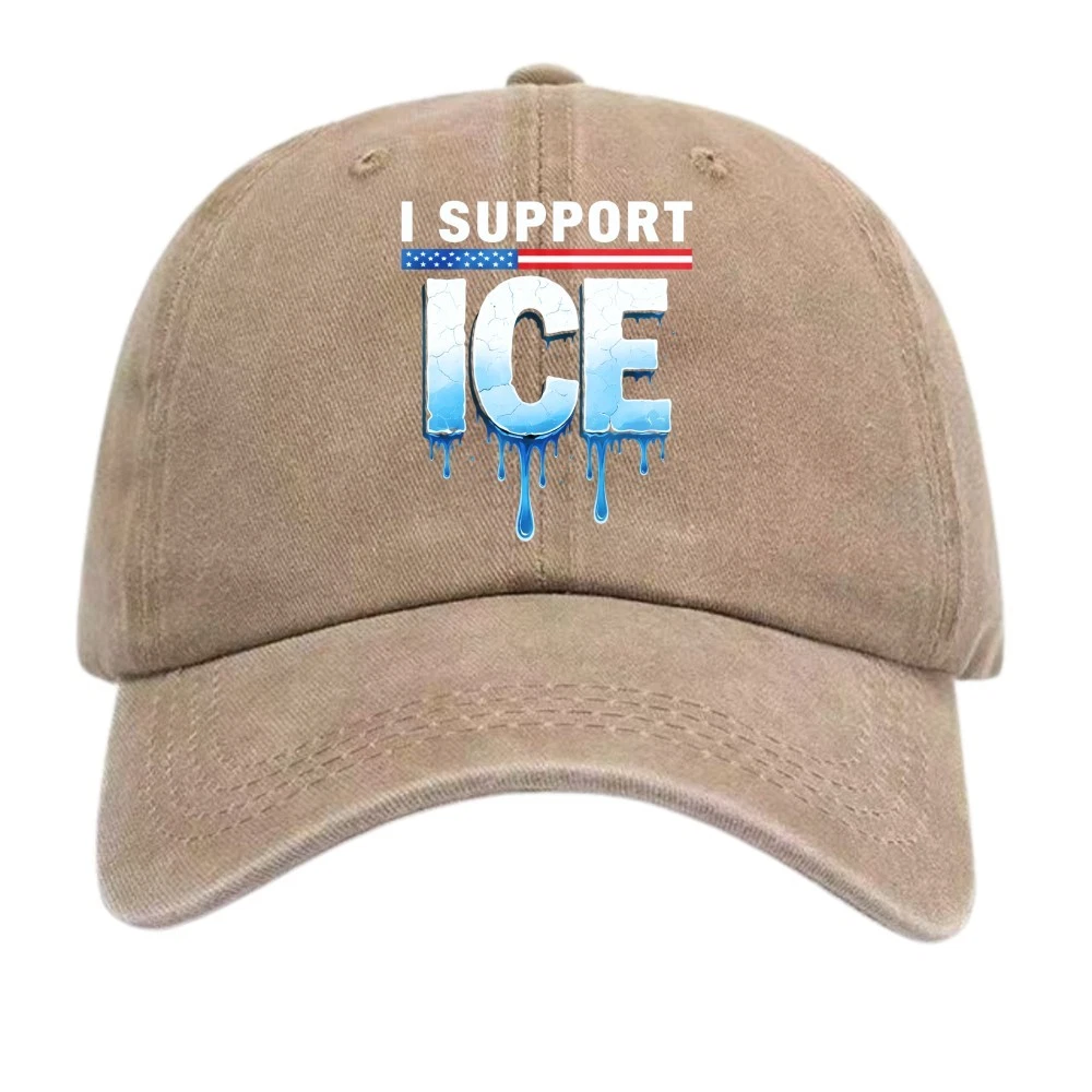I Support ICE Design Dad Hat Political Statement Adjustable Baseball Cap Unisex