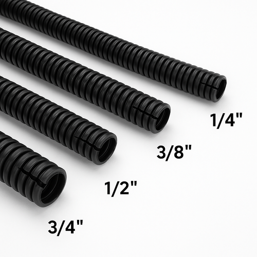 DC Sound 3-Pack 1/4", 3/8", 1/2" x 100 Feet Each Split Wire Loom Convoluted - Picture 9 of 11