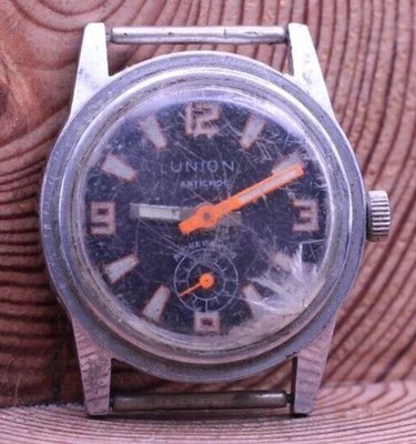 UNION ANCRE DIVER VTG WRIST WATCH 31.5mm 19mm LUG CAL. FE 233-60 FOR REPAIR (KM)