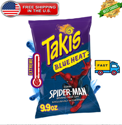 Takis Blue Heat 9.9 oz Sharing Size Bag, Hot Chili Pepper Rolled Tortilla Chips