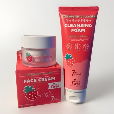 Set Strawberry Collagen Face Cream 50 Ml + Cleasing Foam 150ml Kbeauty