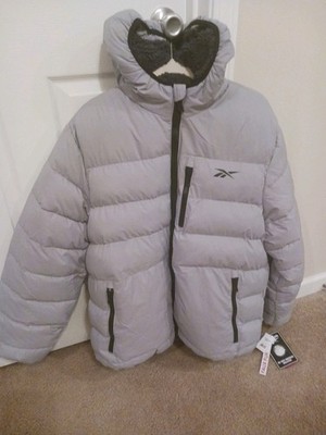 Reebok Men's Winter Ski Puffy Grey Jacket NWT Size XL