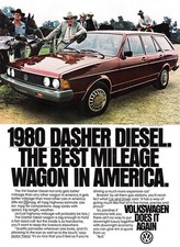 1980 Volkswagen Dasher Diesel: Best Mileage Wagon Vintage Print Ad