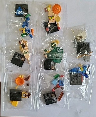 SpongeBob Minifigures w/ Stand & Accessories SZ World New Unopened (Lot Of 8)
