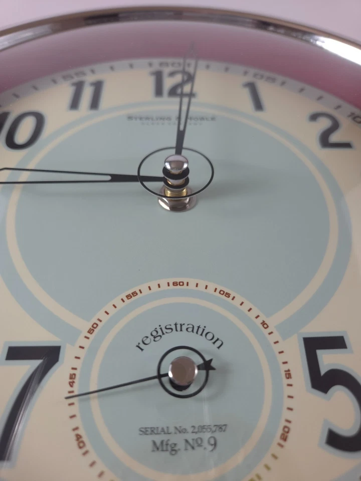 Reloj colgante de pared redondo estilo retro Sterling & Noble rojo probado envío rápido Foto 3 de 4