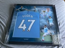 Phil Foden Manchester City Signed Shirt In Frame With COA