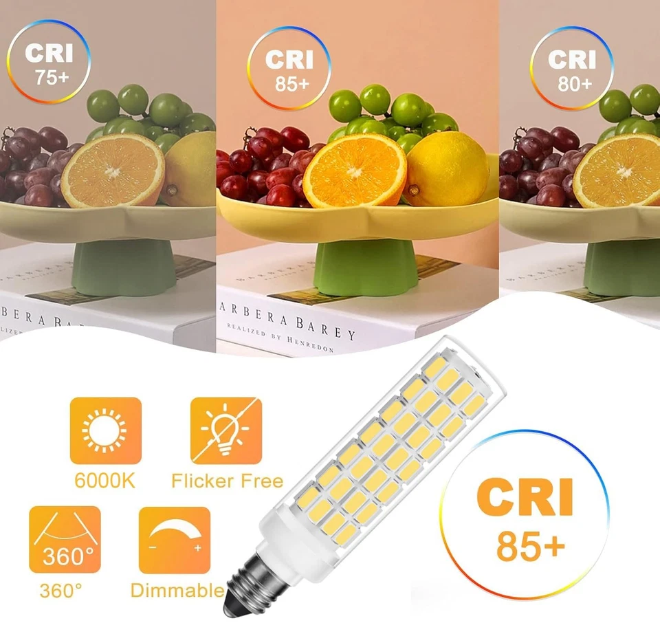 E11 LED Bulb 8W 800LM 100W Equivalent, JDE11 Mini Candelabra LED Bulb Dimmabl... - Image 3 of 4