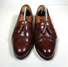 Stacy Adams Comfort flex Brown leather Tassel Kilt Slip-On Dress Shoe 10 M  EUC