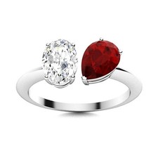 Pear Garnet Stone Prong Byapss Engagement Handmade Ring 925 Silver