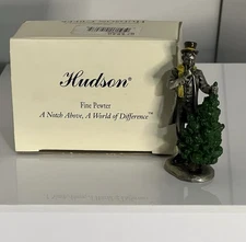 Hudson Fine Pewter Villagers #5930 Mr. Daniels With Box Figure New