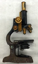 Vintage Bausch & Lomb Optical Microscope Pat. 1915 Brass & Black (Not Working)
