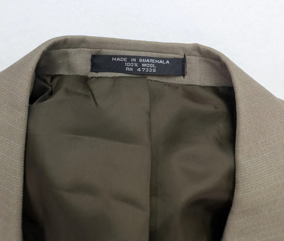 Traje Jones New York Para Hombre Talla 42R Beige Lana Plisado Delantero Pantalones Talla 36x30 DEFECTUOSO Foto 4 de 4