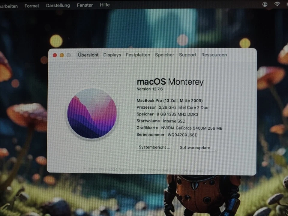 MacBook Pro 13" (2009) A1278, 8GB RAM/500GB SSD+500GB HDD/macos Monterey 12.7.6 - Bild 3 von 4