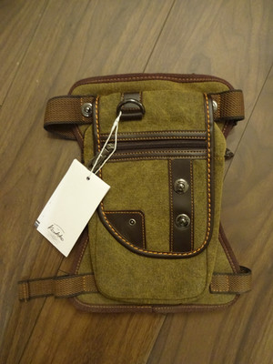 ** KAUKKO ** DAMEN HERREN OUTDOOR CANVAS BEINTASCHE - KHAKI ** NEU **