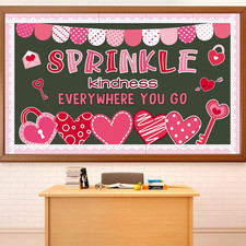 Valentine  S Day Bulletin Board Decorations Set Sprinkle Kindness Cutouts Heart B