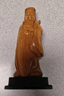  vintage Chinese carved boxwood(??)  figurine of a man. Appro.4.5" tall. READ — photo 3