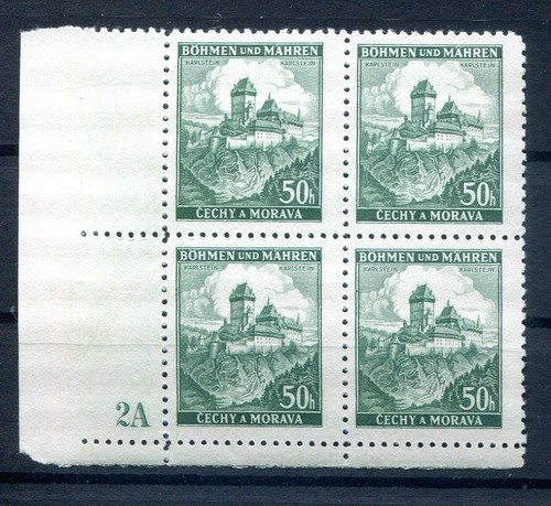 Bohemia 26 PlNr 2A PLATE NUMBERS ** MNH MINT NEVER HINGED (77459