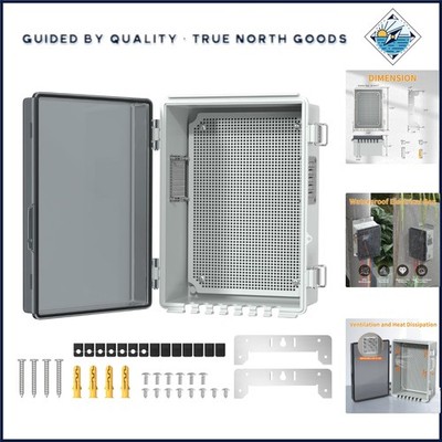 Waterproof Outdoor Electrical Box for WiFi, Vented with Mounting Panel & Grommet