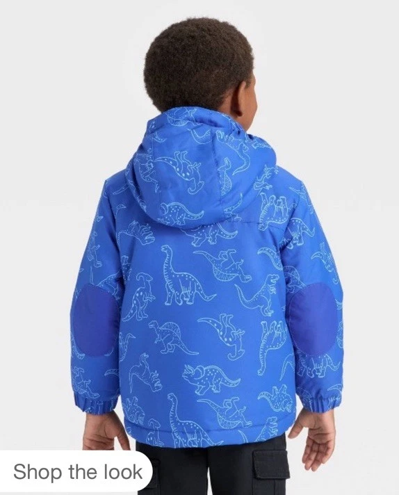 Cat & Jack Niños Talla 4T Azul Dinosaurio 3 En 1 Pesado Invierno Abrigo Chaqueta Nieve Foto 2 de 4