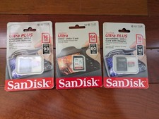Lot 3x SanDisk Micro SDHC SDXC Ultra Memory Card 16GB 64GB