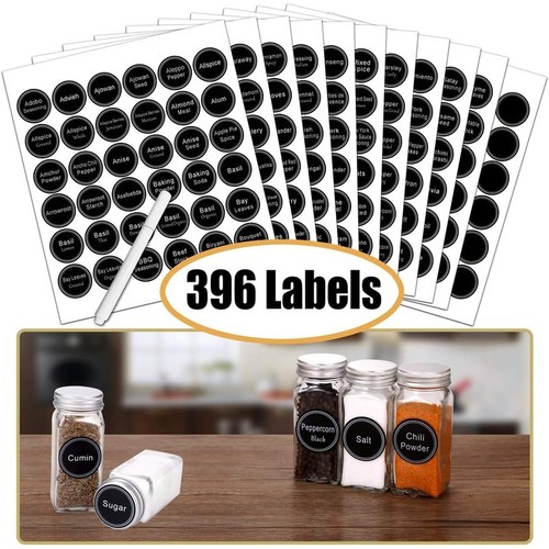 Spice Rack W/ 36 Glass Jars & Labels Countertop Wall Mounted Organizer New - Picture 4 of 7
