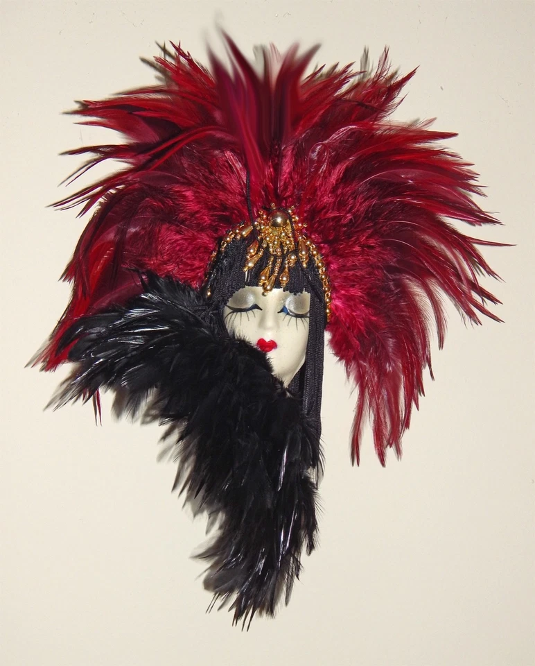 Unique Creations Small Art Deco Lady Face Mask Wall Hanging Decor in Matt finish - Image 3 of 4