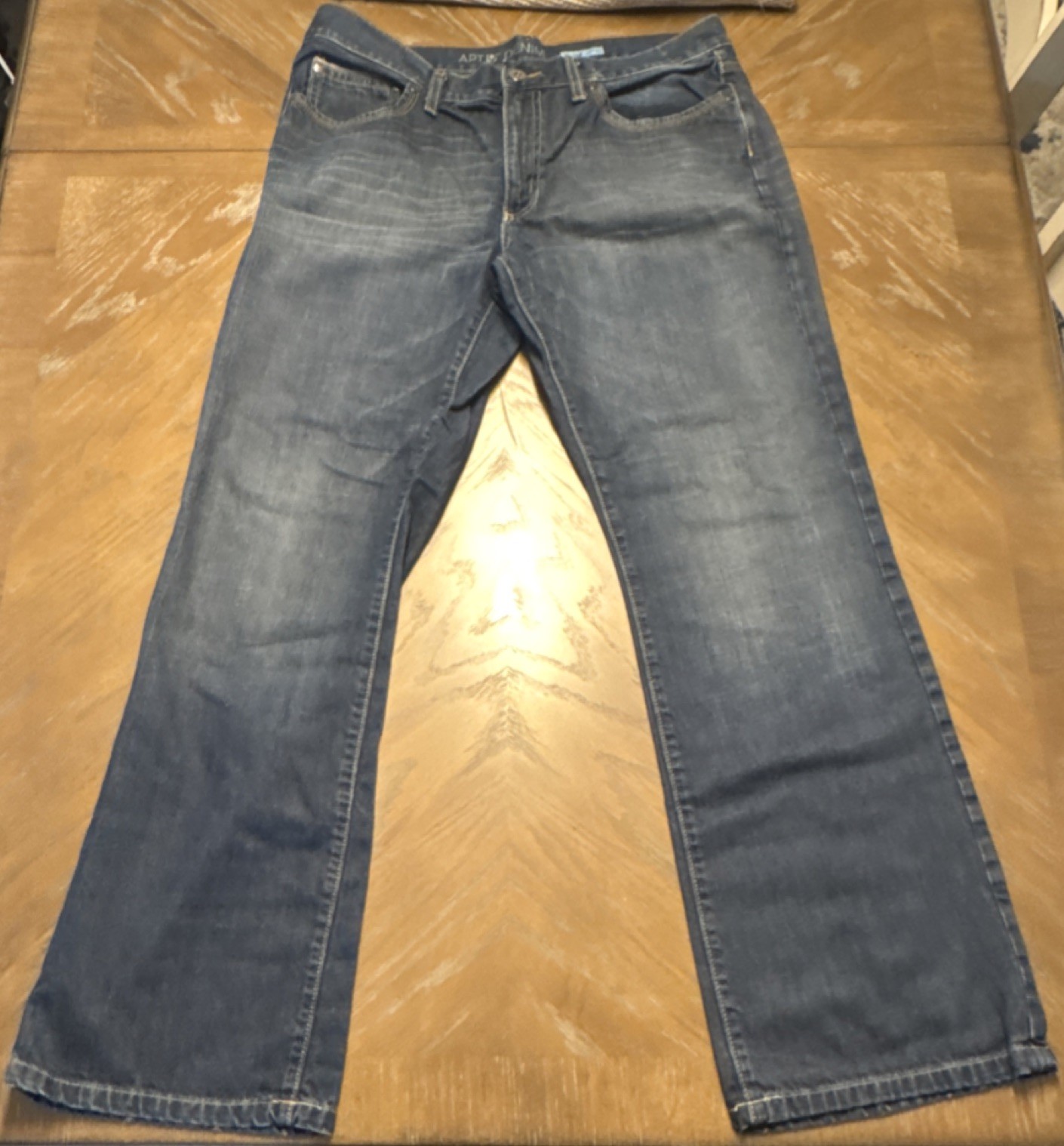 's 36x34 Blue Denim Relaxed Straight Jeans 5-pocket Button Z