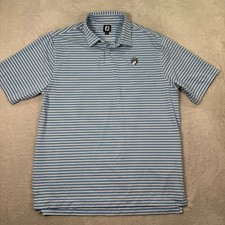 FootJoy Polo Shirt Mens XL Blue White Striped Stretch Golf Performance Stretch